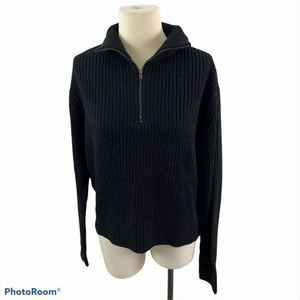 NWT CLOTH BY DESIGN Black Zip Up‎ Sweater (M)